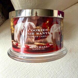 New! HomeWorx Cookies for Santa Scented Candle 4 wick, 18 oz